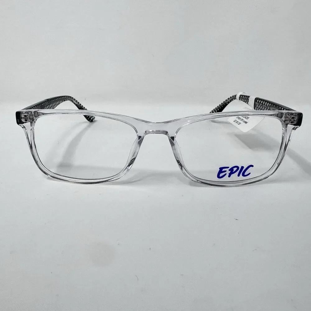 EPIC EP005 CRY Crystal Eyeglass Frames 52-16-135 Checkered Temples